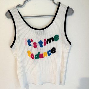 NWT Cider Time To Dance White Tank Top Large